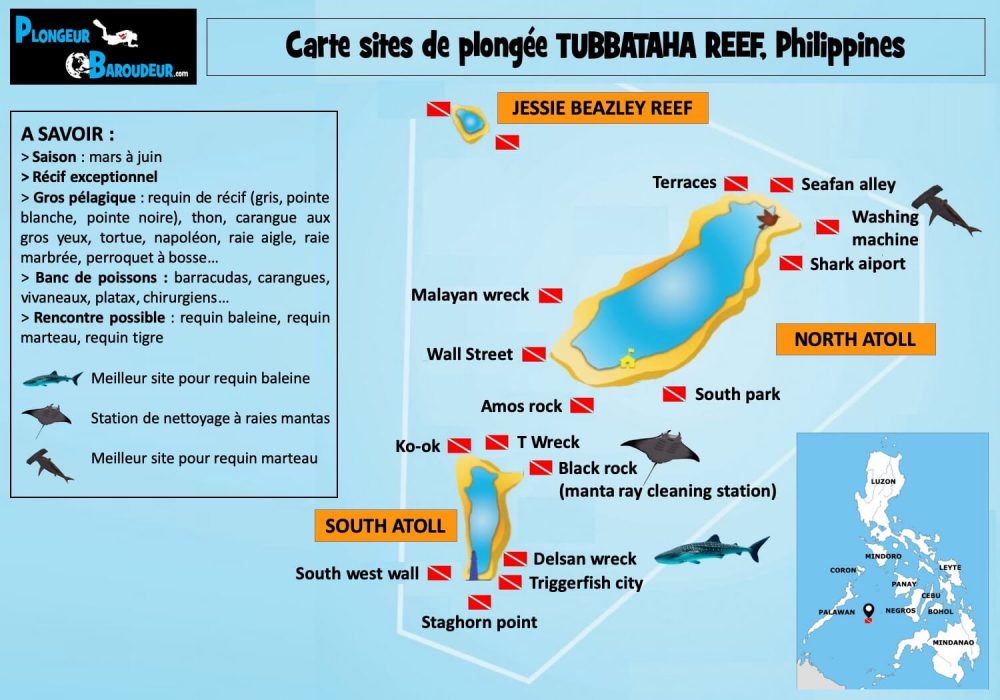 carte sites de plongee tubbataha philippines