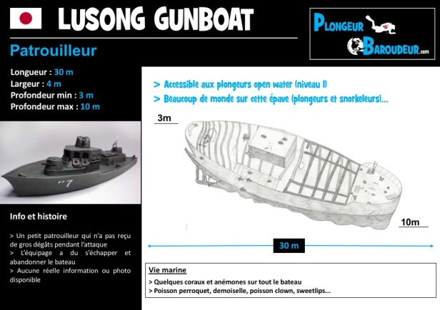 fiche information plongee epave coron lusong gunboat